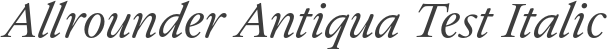 Allrounder Antiqua Test Italic