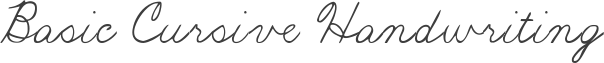 Basic Cursive Handwriting