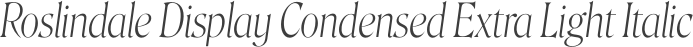 Roslindale Display Condensed Extra Light Italic