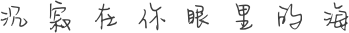 沉寂在你眼里的海