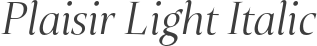 Plaisir Light Italic