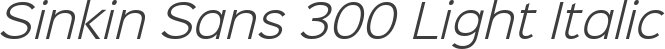 Sinkin Sans 300 Light Italic