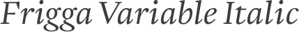 Frigga Variable Italic