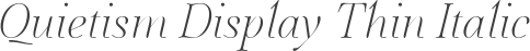 Quietism Display Thin Italic